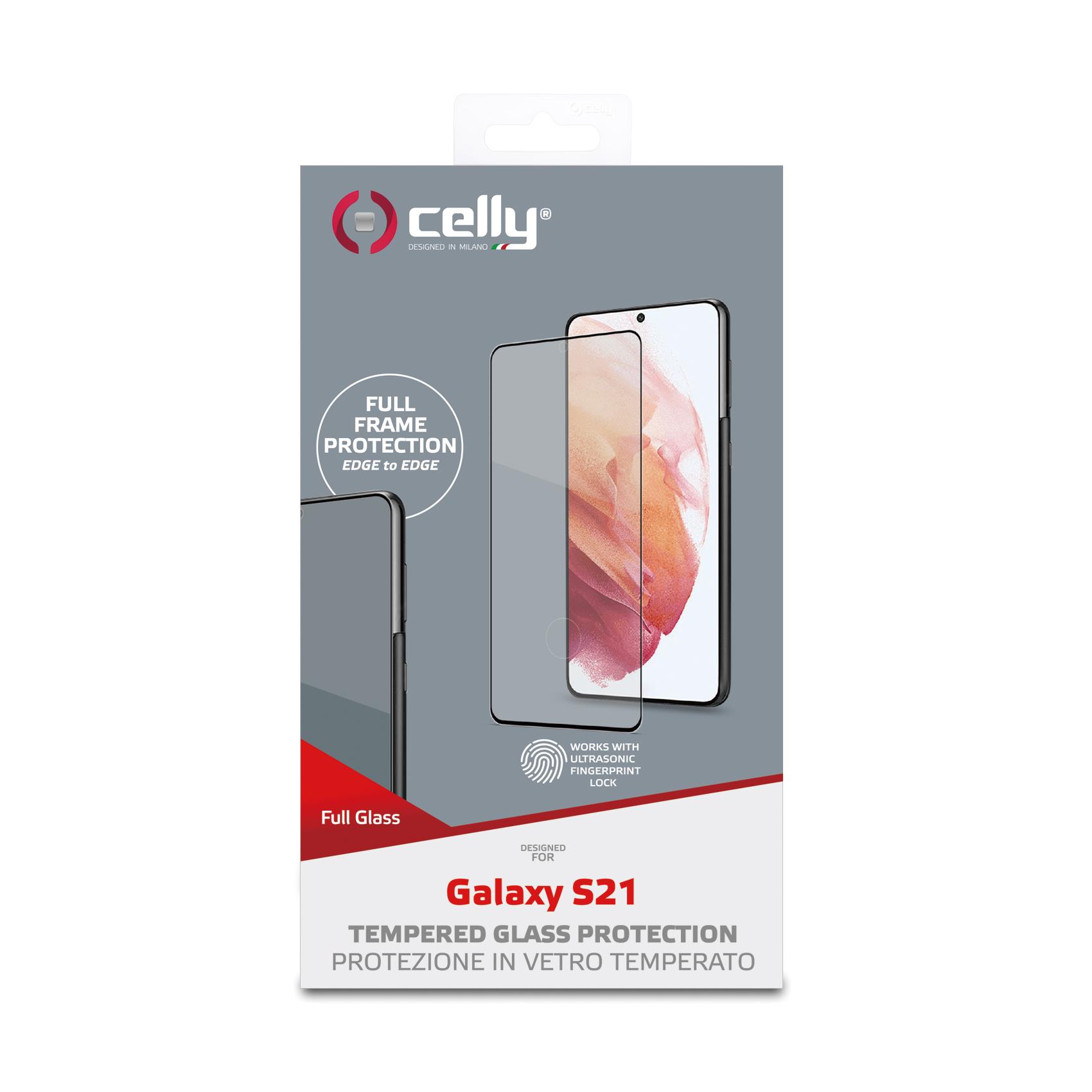 FULLGLASS - Vetro 9H con bordo colorato nero compatibile con Samsung Galaxy S21 5G/ Galaxy S21 5G Enterprise Edition 4