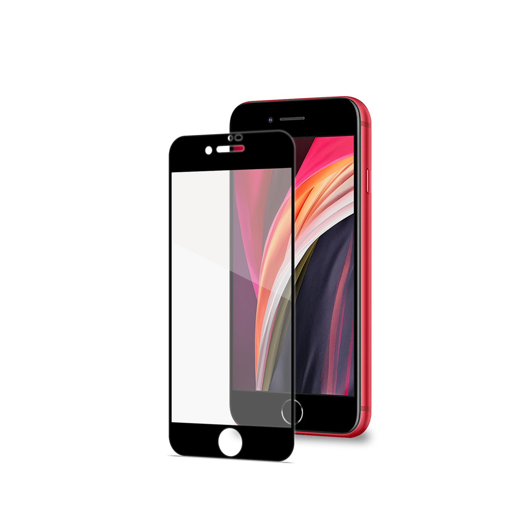 CELLY FULLGLASS - Vetro 9H con bordo colorato nero compatibile con Apple iPhone SE 2022/ iPhone SE 2020 / iPhone 8 / iPhone 7