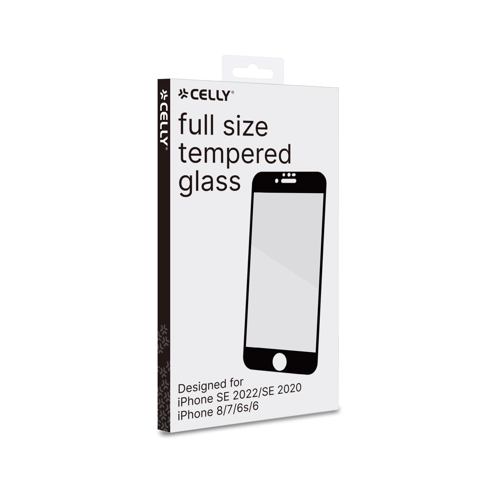 FULLGLASS - Vetro 9H con bordo colorato nero compatibile con Apple iPhone SE 2022/ iPhone SE 2020 / iPhone 8 / iPhone 7 3