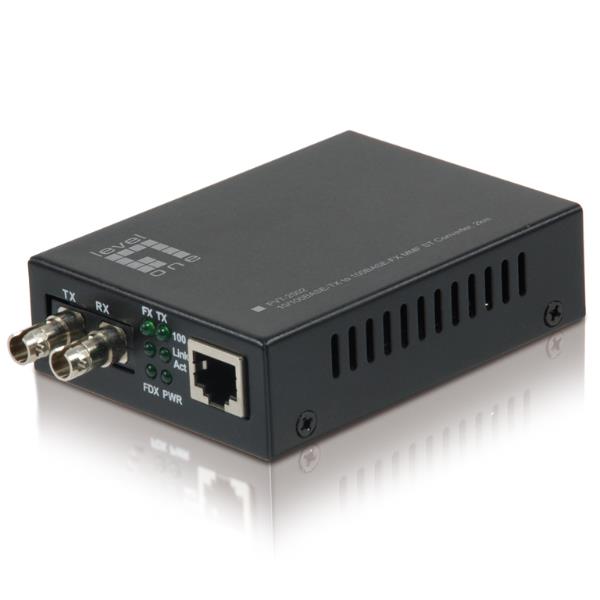 LEVELONE FVT-2002 - MEDIA CONVERTER FAST ETHERNET dA RJ45 a ST, FIBRA MULTIMODALE, 2Km 2