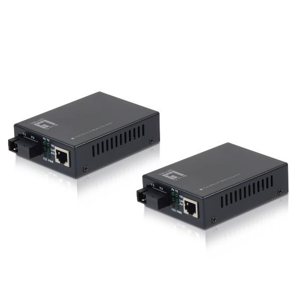 LEVELONE LEVELONE FVT-2202 - SET DI MEDIA CONVERTER Fast Ethernet da RJ45 a SC BIDI, FIBRA MONOMODALE, 20km