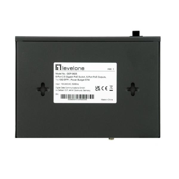 LEVELONE GEP-0625 - SWITCH PoE 6-PORTE 2,5 GIGABIT, 5x Porte PoE, 1x 10G/SFP+ 4