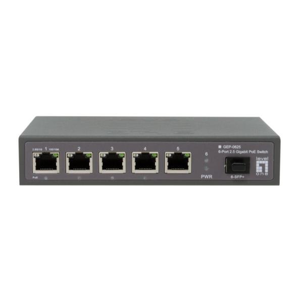 LEVELONE GEP-0625 - SWITCH PoE 6-PORTE 2,5 GIGABIT, 5x Porte PoE, 1x 10G/SFP+ 5