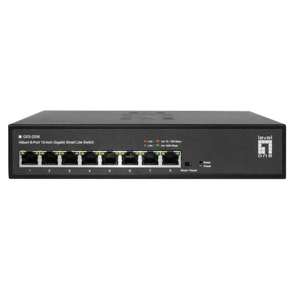 LEVELONE LEVELONE GES-2208 - SWITCH HILBERT 8-PORTE GIGABIT SMART LITE 10"