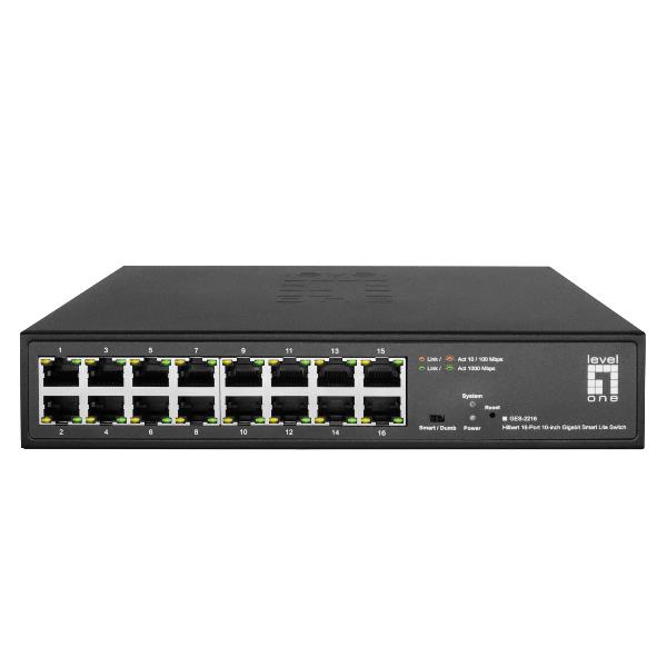 LEVELONE LEVELONE GES-2216 - SWITCH HILBERT 16-PORTE GIGABIT SMART LITE 10"