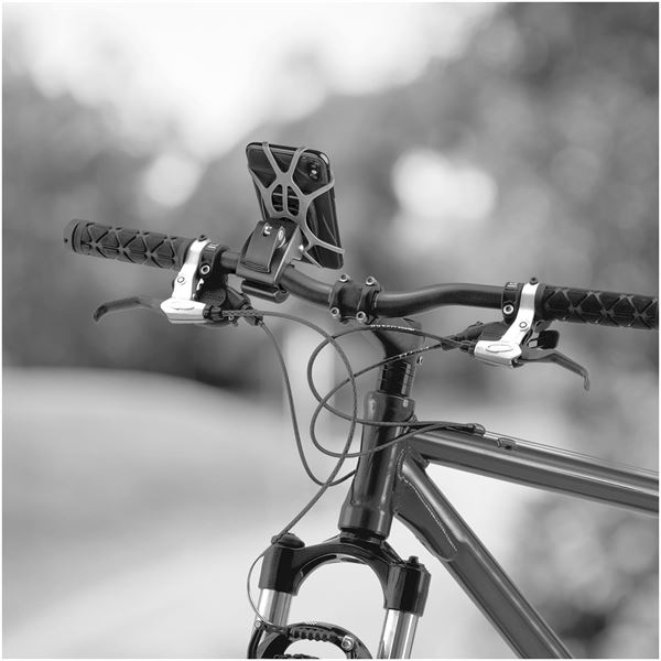 GHOSTBIKE - Supporto universale magnetico per smartphone utilizzabile su manubrio bici e ebike, 4 magneti ultra forti, base in silicone, morsetto regolabile, 2 piastre metalliche 3
