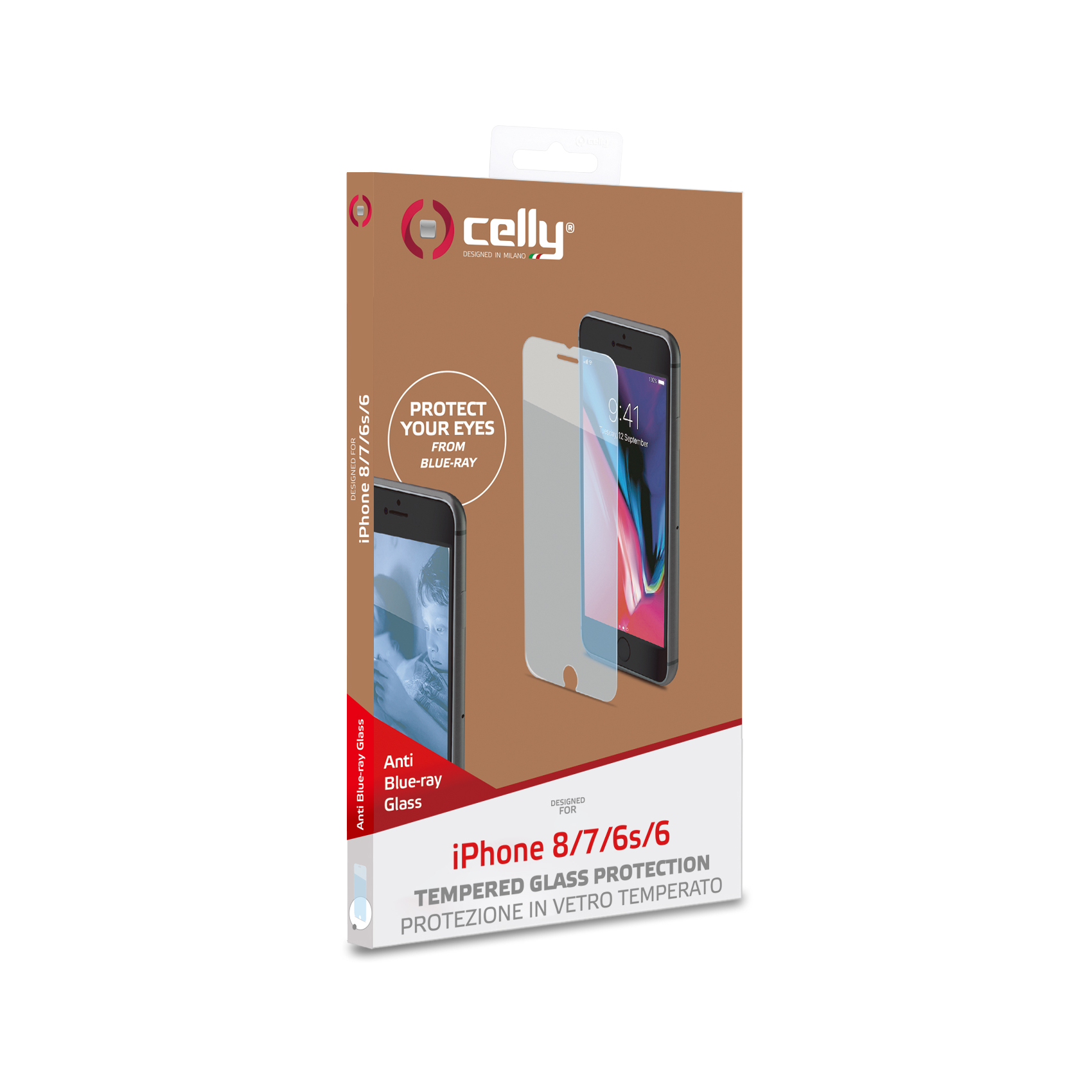 GLASS - Vetro 9H con spessore 0.3 mm compatibile con Apple iPhone 8 / iPhone 7/ iPhone 6s/ iPhone 6 4