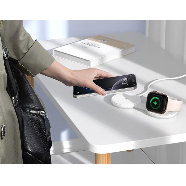 CARICATORE WIRELESS Qi2 MAGNETICO PIEGHEVOLE 2-in-1 da 25W - (supporto per Aplle Watch) 6