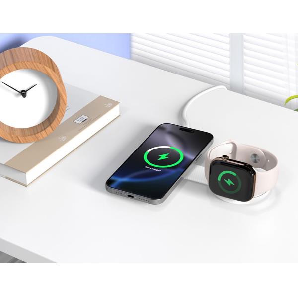 CARICATORE WIRELESS Qi2 MAGNETICO PIEGHEVOLE 2-in-1 da 25W - (supporto per Aplle Watch) 7