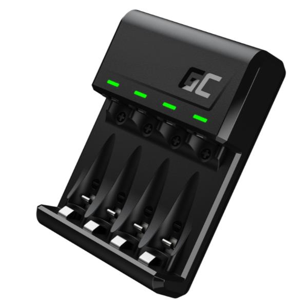 GREENCELL Caricabatterie Green Cell GC VitalCharger Ni-MH AA e AAA con porta Micro USB e USB-C