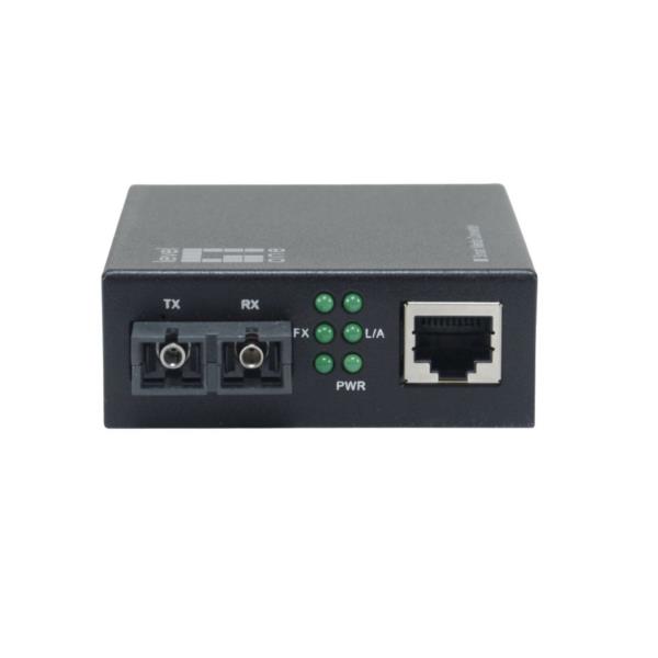 LEVELONE LEVELONE GVM-2002 - MEDIA CONVERTER Smart Gigabit RJ45-SC, fibra monomodale, 1310 nm, 20 km, compatibile con chassis montabile su rack da 19"