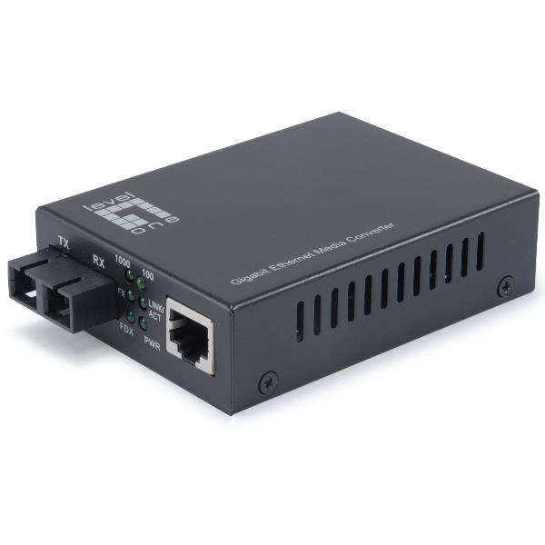 LEVELONE LEVELONE GVT-2001 - MEDIA CONVERTER GIGABIT da RJ45 a SC, Fibra MultiModale, 550m