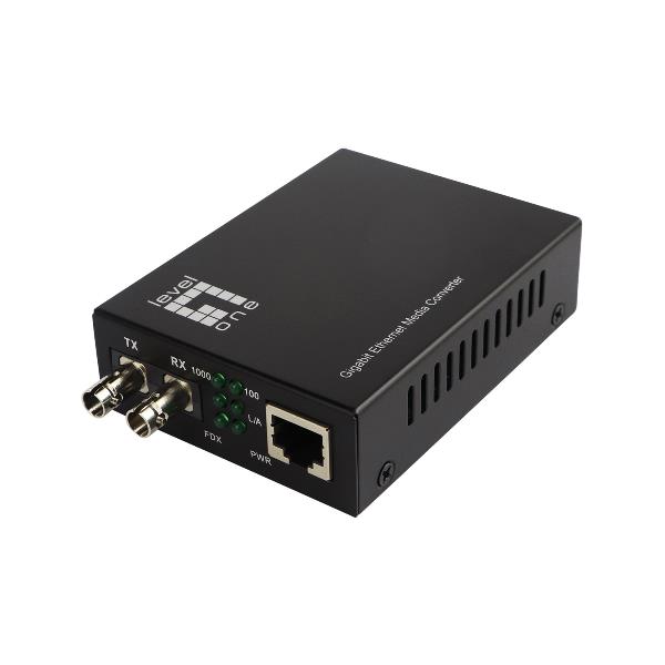 LEVELONE GVT-2003 - MEDIA CONVERTER GIGABIT da RJ45 a ST, fibra monomodale, 1310nm, 20 km 2