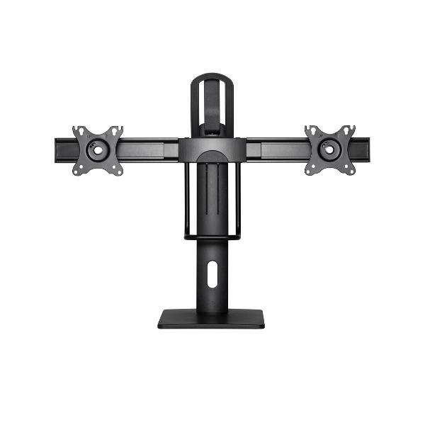 HAMLET HM-SPMSD200  Supporto da tavolo per 2 monitor regolabile in altezza. Attacco VESA. Max 2 x 27" / 6Kg