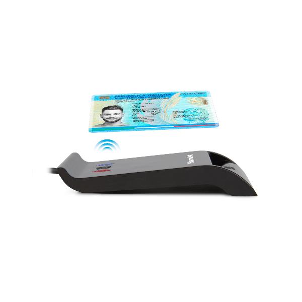 HUSCR-NFCX Lettore USB-A + USB-C di Smart Card a Contatto e Wireless NFC Carta Identità CIE 3.0, CNS, TS 4