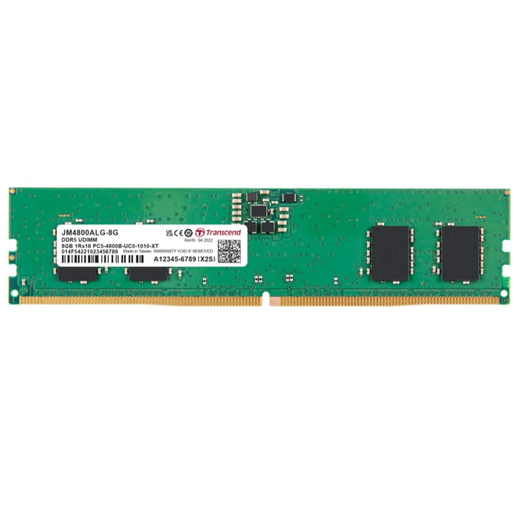 TRANSCEND JM4800ALG-8G - DRAM DDR5 U-DIMM 4800MHz da 8GB, 1Rx16 1Gx16 CL40 1.1V