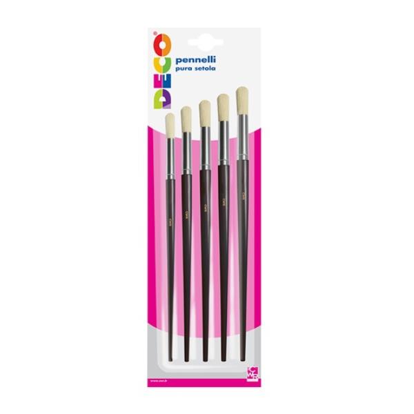 PENNELLI TONDI PURA SETOLA CORTI - BLISTER 5 PZ. 2