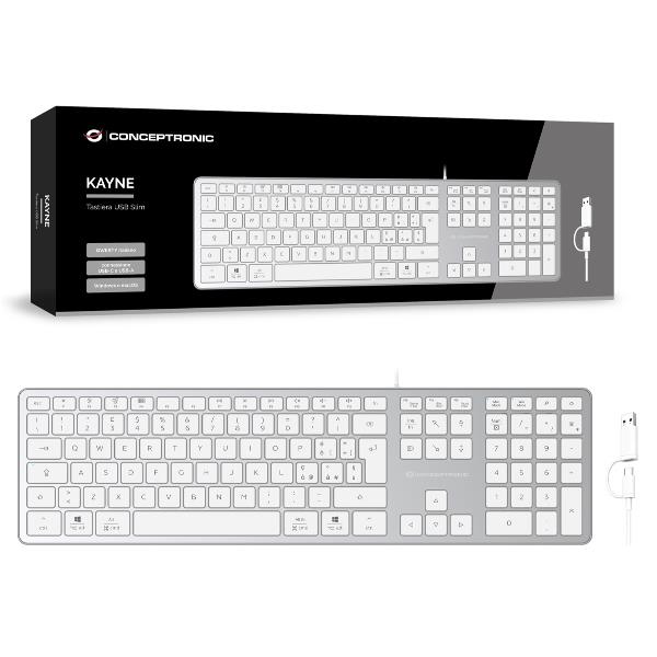 Tastiera USB-A/C sottile, layout QWERTY italiano, compatibile con Windows e macOS 4