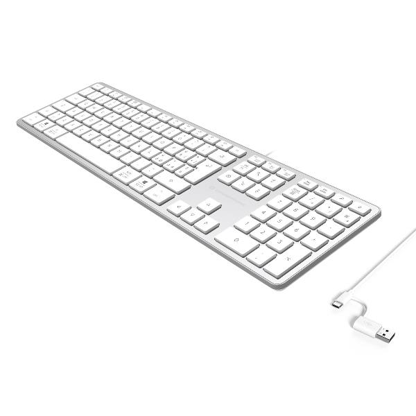 Tastiera USB-A/C sottile, layout QWERTY italiano, compatibile con Windows e macOS 8