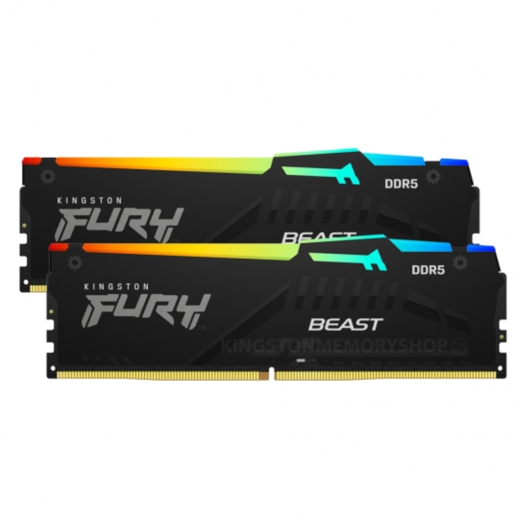 Kingston - FURY 16GB (2x8GB) DDR5 5600MT/s CL36 Beast Black RGB EXPO EXPO 2