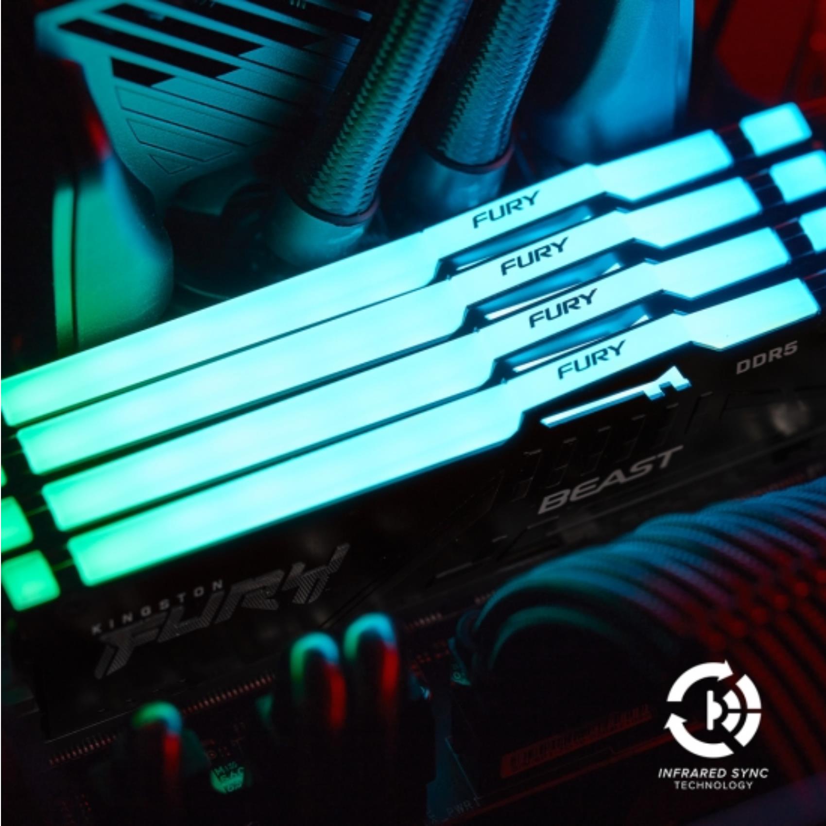 Kingston - FURY 16GB (2x8GB) DDR5 5600MT/s CL36 Beast Black RGB EXPO EXPO 3