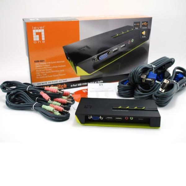 LEVELONE KVM-0421 - KVM SWITCH 4-PORTE USB VGA con supporto Audio 7