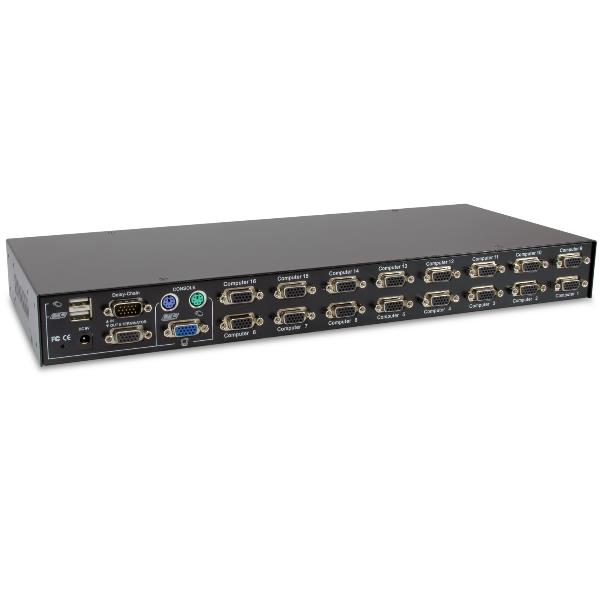 LEVELONE KVM-3216 - KVM 16-PORTE PS/2-USB VGA con OSD, Rack 4