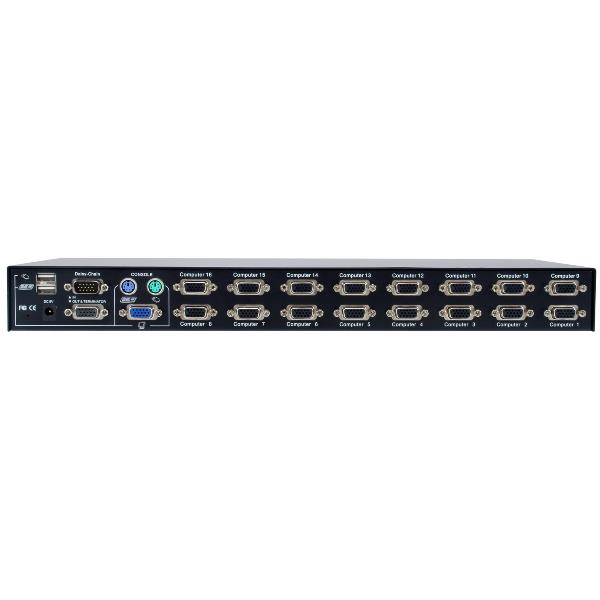 LEVELONE KVM-3216 - KVM 16-PORTE PS/2-USB VGA con OSD, Rack 5
