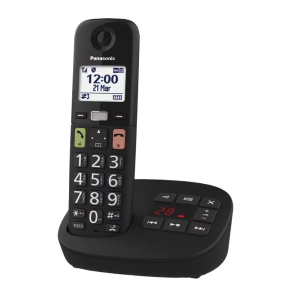 PANASONIC CORDLESS CORDLESS TGU130 TASTI GRANDI SEGRETERIA BLACK