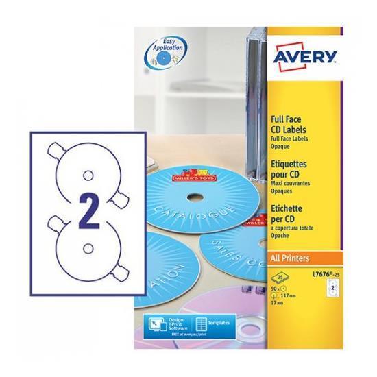 CONSUMABILI AVERY ETICHETTE PER CD - BIANCO COPRENTE - 50 etichette