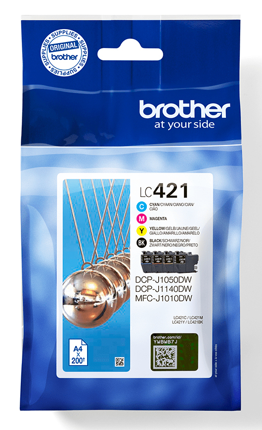 CONSUMABILI BROTHER Valuepack kit da 4 cartucce inchiostro Nero, Ciano, Magenta, Giallo Brother LC421VAL