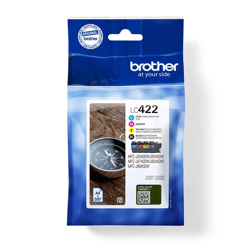 CONSUMABILI BROTHER Valuepack kit da 4 cartucce inchiostro Nero, Ciano, Magenta, Giallo Brother LC422VAL