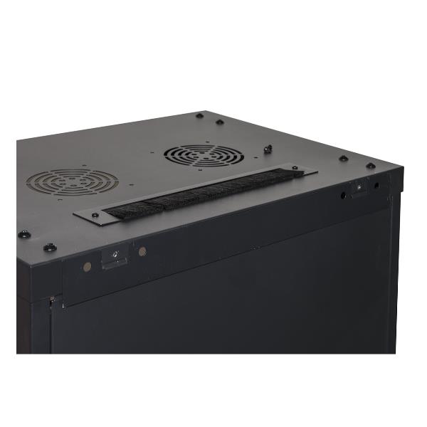 ARMADIO RACK 19" 6 UNITA' DA MURO (A) 370 x (L) 600 x (P) 450 NERO DISASSEMBLATO PORTA VETRO 2