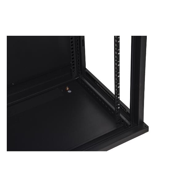 ARMADIO RACK 19" 6 UNITA' DA MURO (A) 370 x (L) 600 x (P) 450 NERO DISASSEMBLATO PORTA VETRO 8