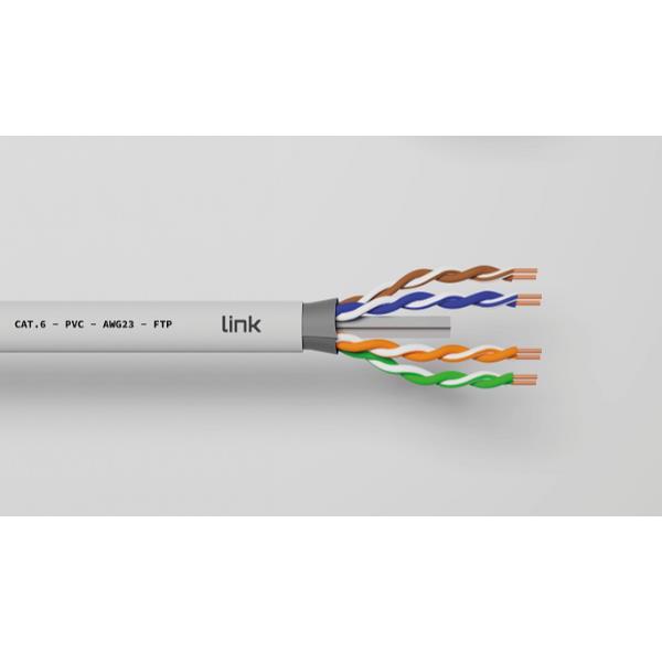 CAVO SOLIDO SCHERMATO FTP PER RETI CATEGORIA 6 PVC AWG23 MATERIALE CCA MATASSA MT 305 CLASSE CPR ECA GUAINA BIANCA 3