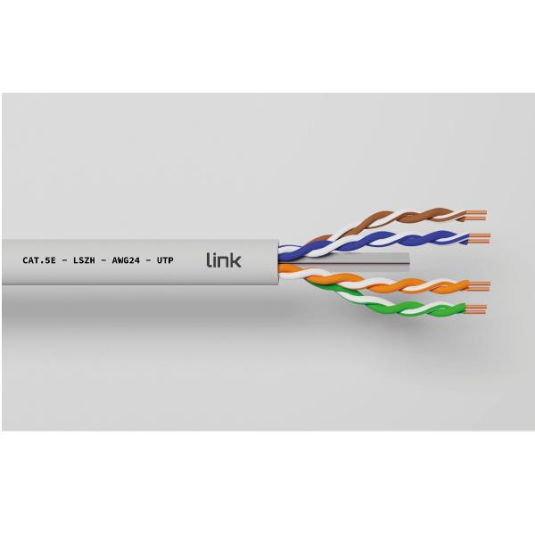 CAVO SOLIDO UTP PER RETI CATEGORIA 5E LSZH AWG24 IN RAME MATASSA MT 305 CLASSE CPR ECA 6