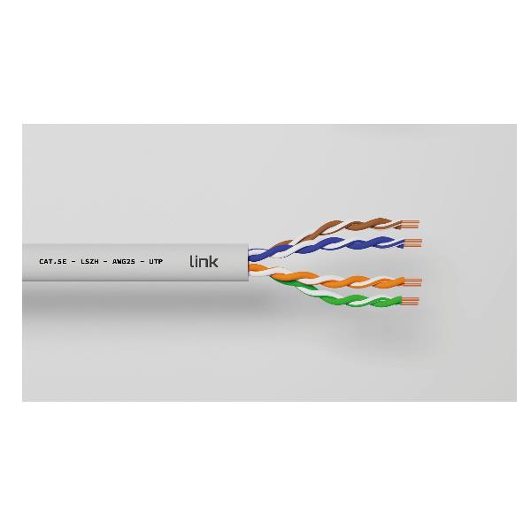 CAVO SOLIDO UTP PER RETI CATEGORIA 5E LSZH IN RAME MATASSA MT 305 CLASSE CPR ECA BIANCO 7