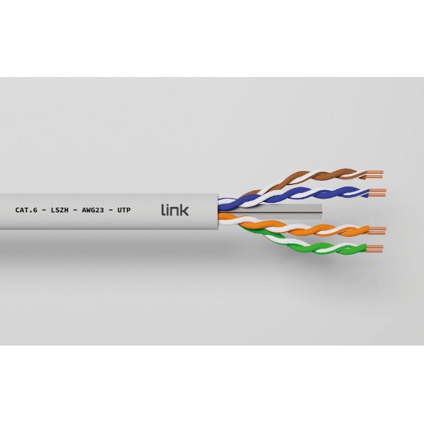 CAVO SOLIDO UTP PER RETI CATEGORIA 6 LSZH AWG23 MATERIALE CCA MATASSA MT 305 CLASSE CPR ECA 3