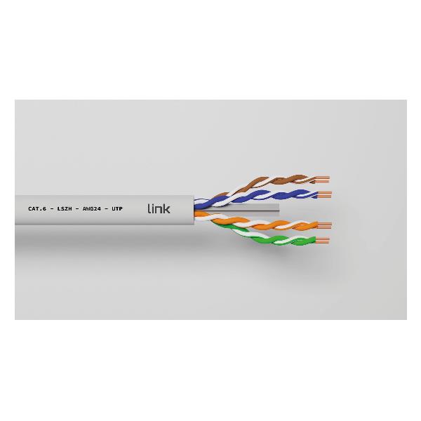 CAVO SOLIDO UTP PER RETI CATEGORIA 6 LSZH AWG24 IN RAME MATASSA MT 305 CLASSE CPR ECA 6