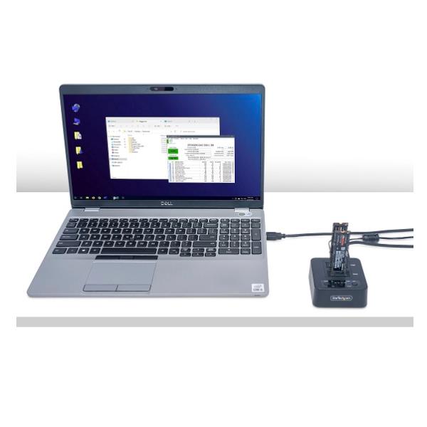 Duplicatore di unità M.2 NVMe 1:1, clonatore autonomo di dischi SSD M.2 fino a 90 GBpm, dock USB 3.2 20Gbps per drive M.2 a doppio alloggiamento, cavi USB-C/A inclusi 3