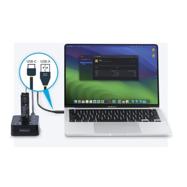 Duplicatore di unità M.2 NVMe 1:1, clonatore autonomo di dischi SSD M.2 fino a 90 GBpm, dock USB 3.2 20Gbps per drive M.2 a doppio alloggiamento, cavi USB-C/A inclusi 4