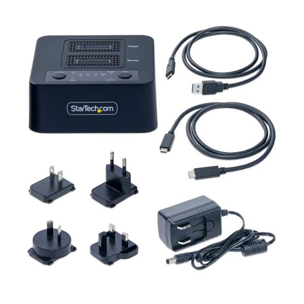 Duplicatore di unità M.2 NVMe 1:1, clonatore autonomo di dischi SSD M.2 fino a 90 GBpm, dock USB 3.2 20Gbps per drive M.2 a doppio alloggiamento, cavi USB-C/A inclusi 6