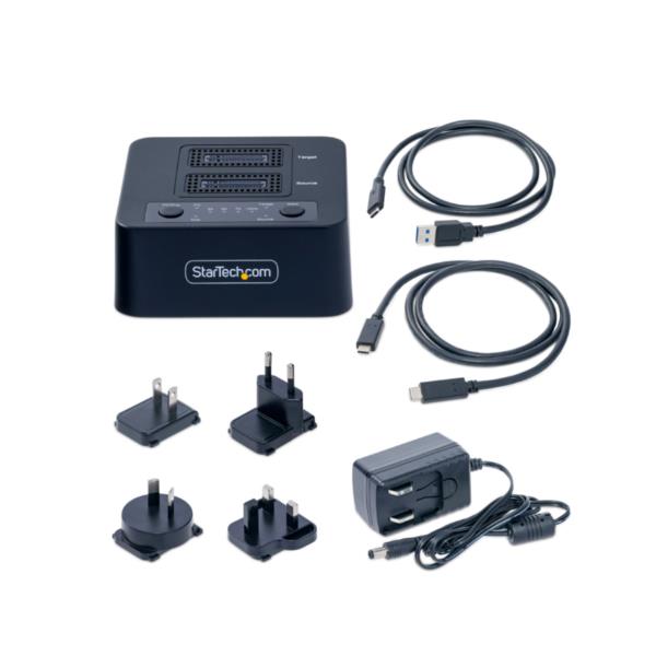 Duplicatore di unità M.2 NVMe 1:1, clonatore autonomo di dischi SSD M.2 fino a 90 GBpm, dock USB 3.2 20Gbps per drive M.2 a doppio alloggiamento, cavi USB-C/A inclusi 10