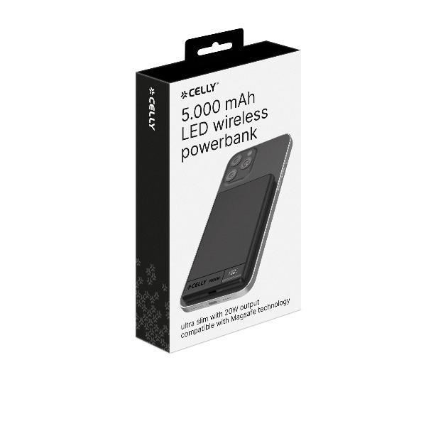 MAGPB5000ALU - 15W Wireless Powerbank 5000 mAh LED 5