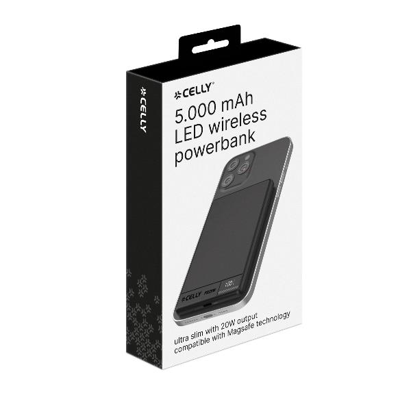 MAGPB5000ALU - 15W Wireless Powerbank 5000 mAh LED 6