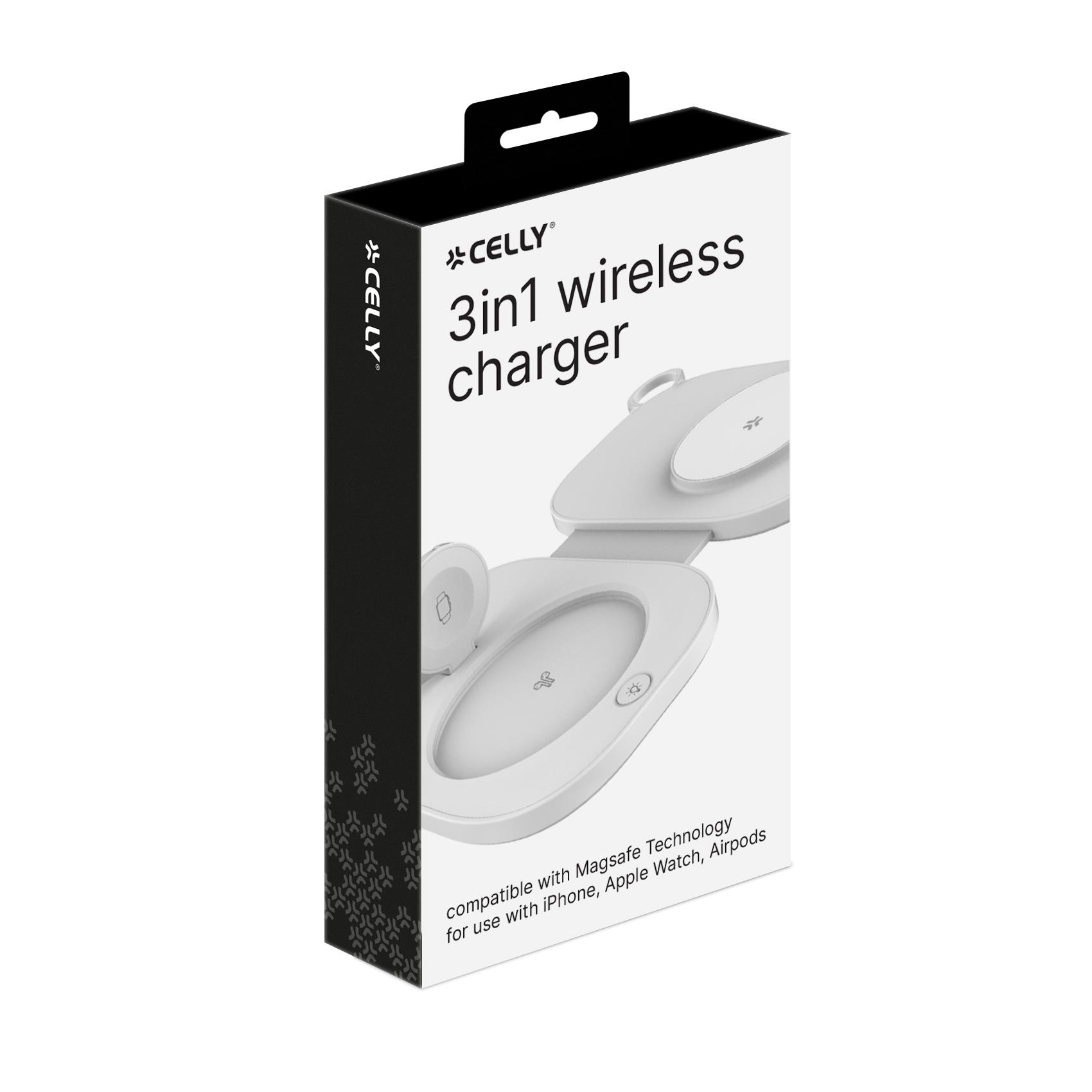 MAGPOCKET3IN1 - Caricabatteria Wireless magnetico 3in1, Tecnologia Magsafe, potenza massima 15 Watt, pieghevole, ultra sottile 3