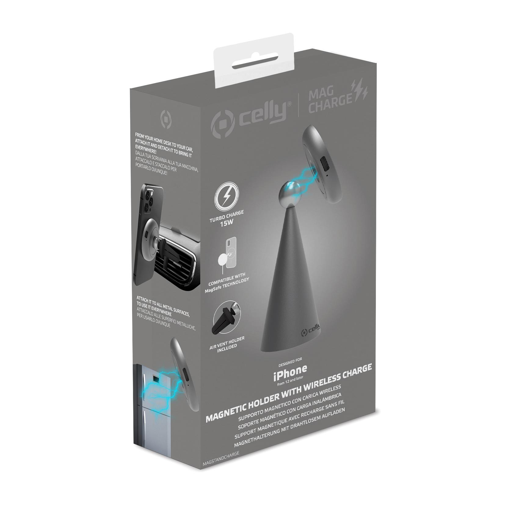 MAGSTANDCHARGE - Supporto da scrivania magnetico con ricarica wireless, potenza massima 15 Watt, cavo USB-A a USB-C incluso 7