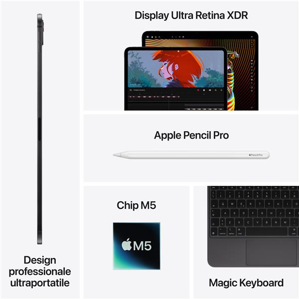 iPad Pro 13" Wi‑Fi + Cellular 256GB con vetro standard - Nero siderale 3