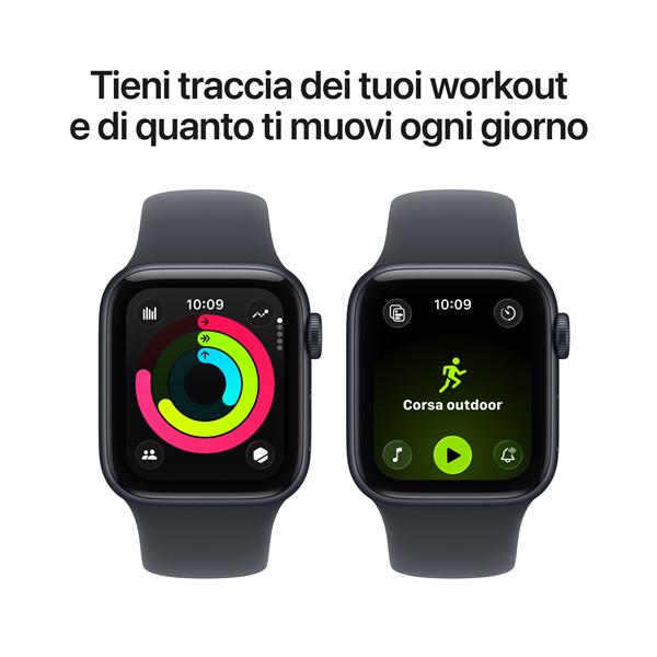Apple Watch SE 3 GPS, Cassa 40 mm in alluminio mezzanotte con Cinturino Sport mezzanotte - S/M 3