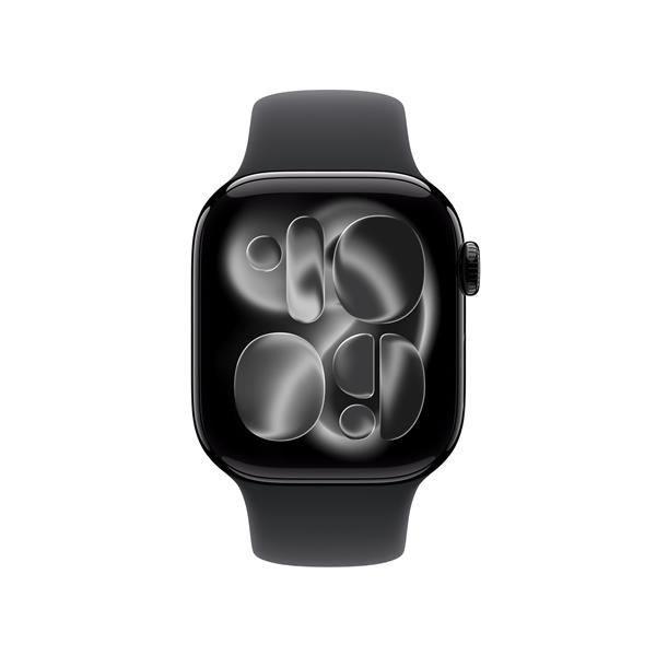 Apple Watch Series 11 GPS, Cassa 42 mm in alluminio Jet Black con Cinturino Sport nero - S/M 2